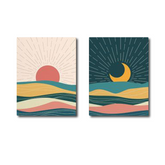 Abstract Sun and Moon (2panel) | Wall Art